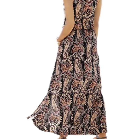 Lascana Paisley Midi Dress, Black/Tan, Women's 10 NWOT - Picture 2 of 8